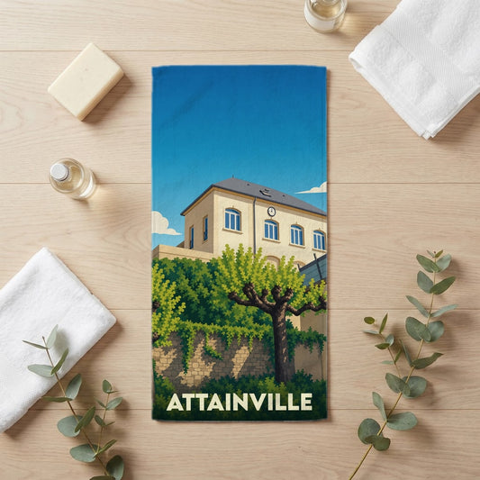 Serviette de bain 30 cm x 60 cm souvenir de Attainville