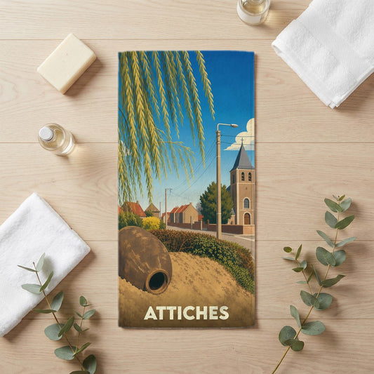 Serviette de bain 30 cm x 60 cm souvenir de Attiches