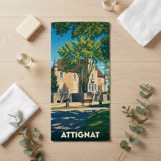 Serviette de bain 30 cm x 60 cm souvenir de Attignat