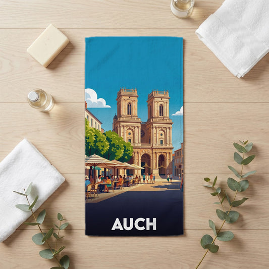 Serviette de bain 30 cm x 60 cm souvenir de Auch