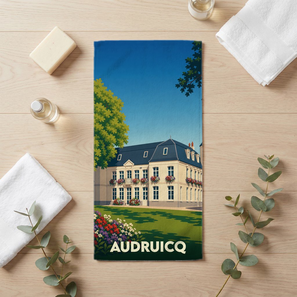 Serviette de bain 30 cm x 60 cm souvenir de Audruicq