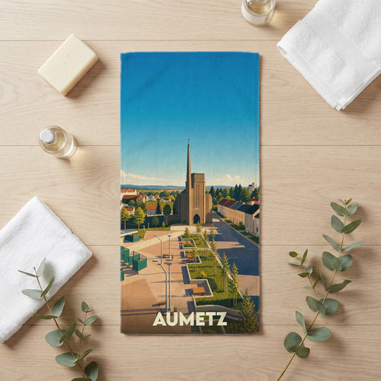 Serviette de bain 30 cm x 60 cm souvenir de Aumetz