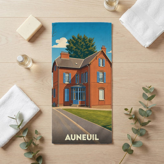 Serviette de bain 30 cm x 60 cm souvenir de Auneuil
