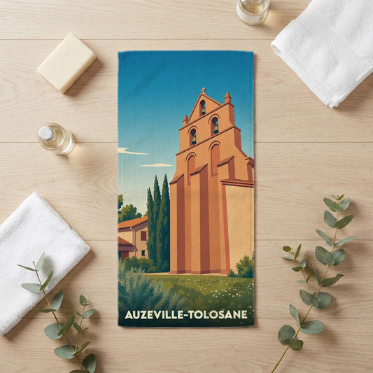 Serviette de bain 30 cm x 60 cm souvenir de Auzeville-Tolosane