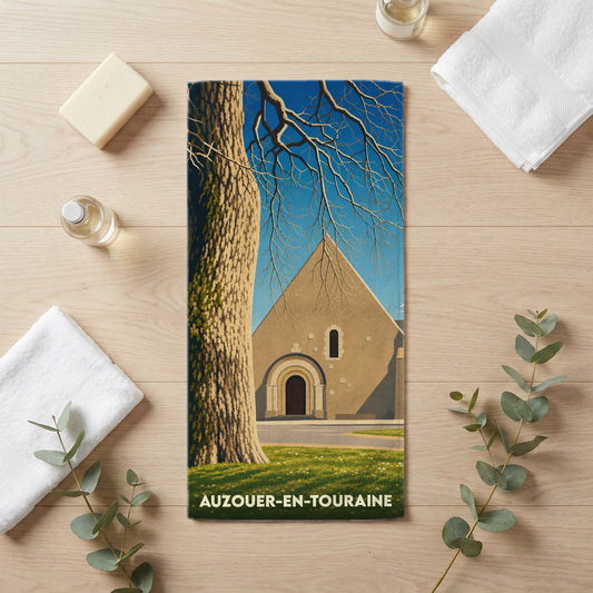 Serviette de bain 30 cm x 60 cm souvenir de Auzouer-en-Touraine