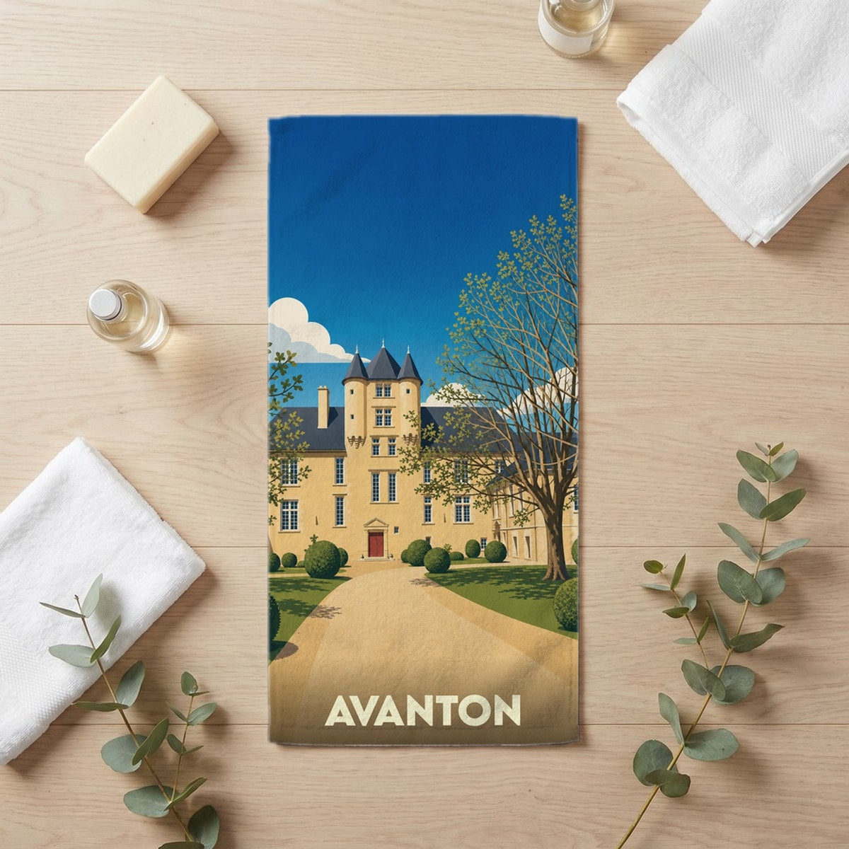 Serviette de bain 30 cm x 60 cm souvenir de Avanton