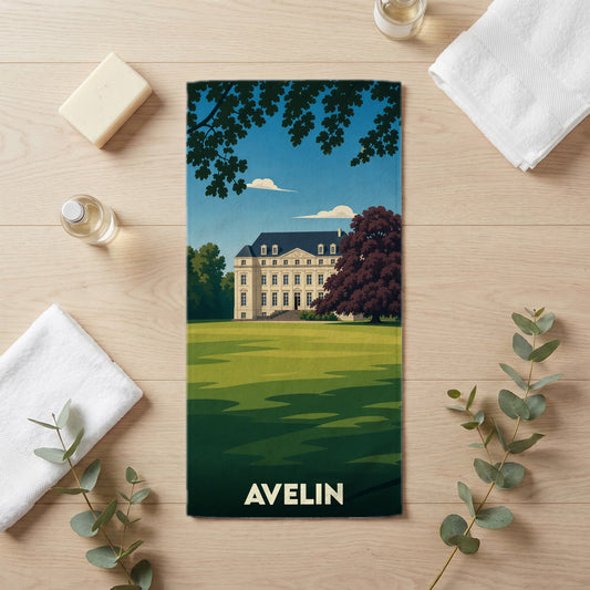 Serviette de bain 30 cm x 60 cm souvenir de Avelin