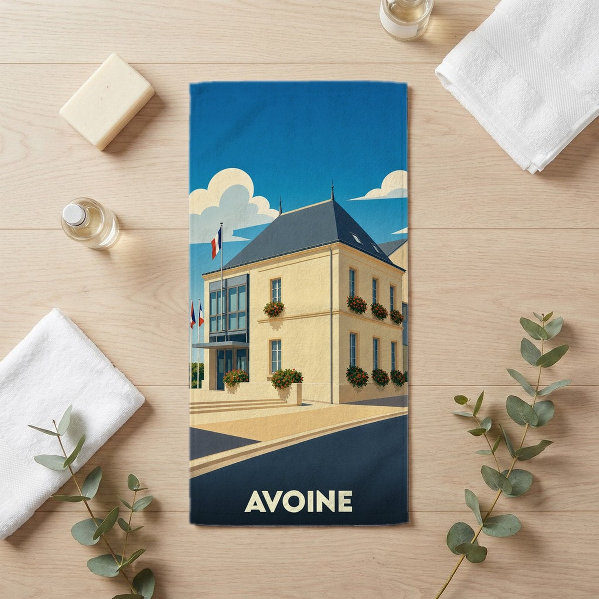 Serviette de bain 30 cm x 60 cm souvenir de Avoine