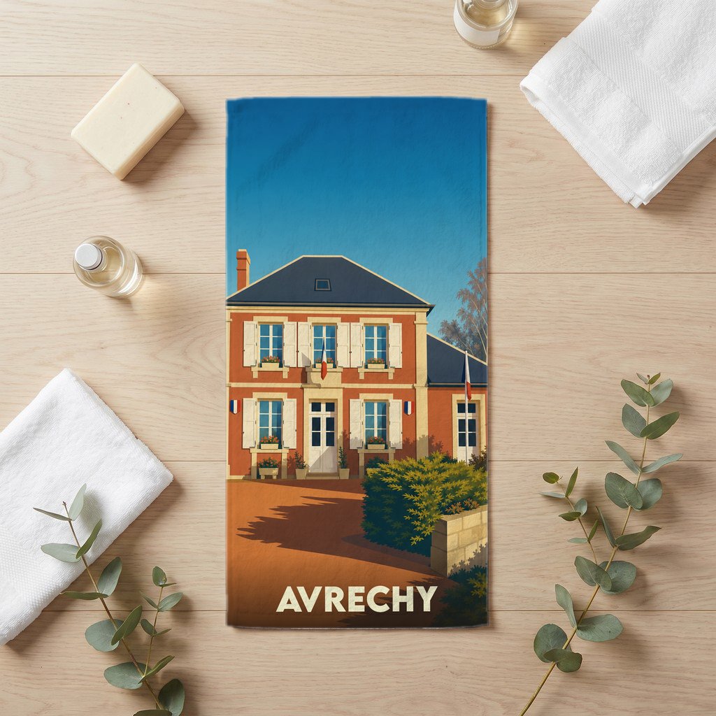 Serviette de bain 30 cm x 60 cm souvenir de Avrechy