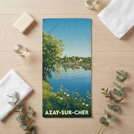 Serviette de bain 30 cm x 60 cm souvenir de Azay-sur-Cher