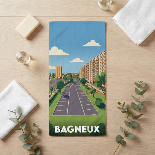 Serviette de bain 30 cm x 60 cm souvenir de Bagneux