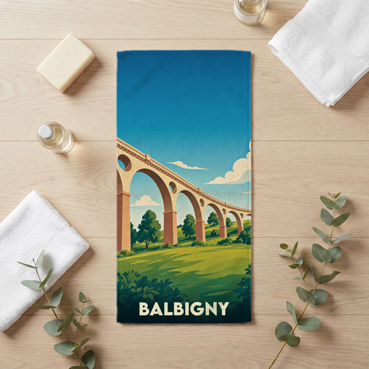 Serviette de bain 30 cm x 60 cm souvenir de Balbigny