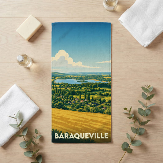 Serviette de bain 30 cm x 60 cm souvenir de Baraqueville