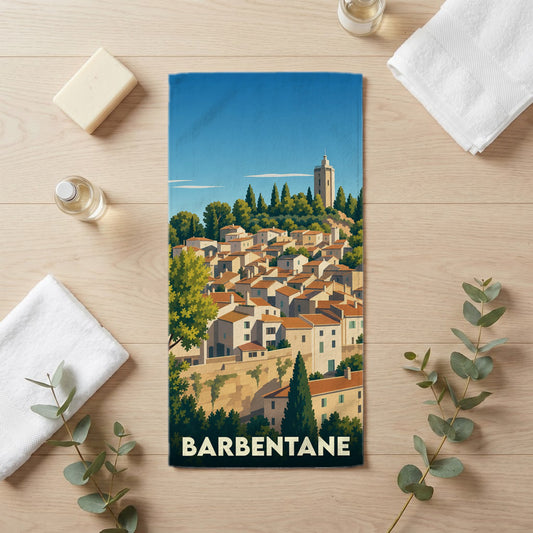 Serviette de bain 30 cm x 60 cm souvenir de Barbentane
