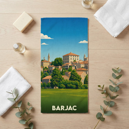 Serviette de bain 30 cm x 60 cm souvenir de Barjac