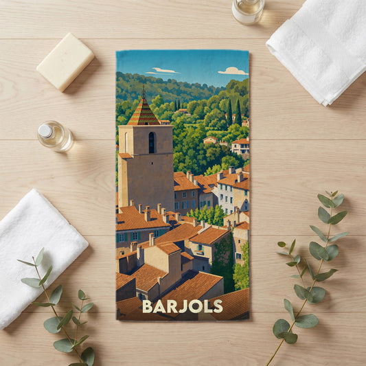 Serviette de bain 30 cm x 60 cm souvenir de Barjols