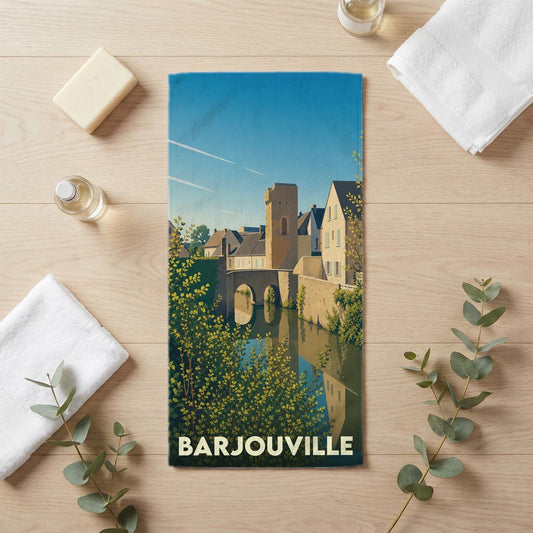 Serviette de bain 30 cm x 60 cm souvenir de Barjouville