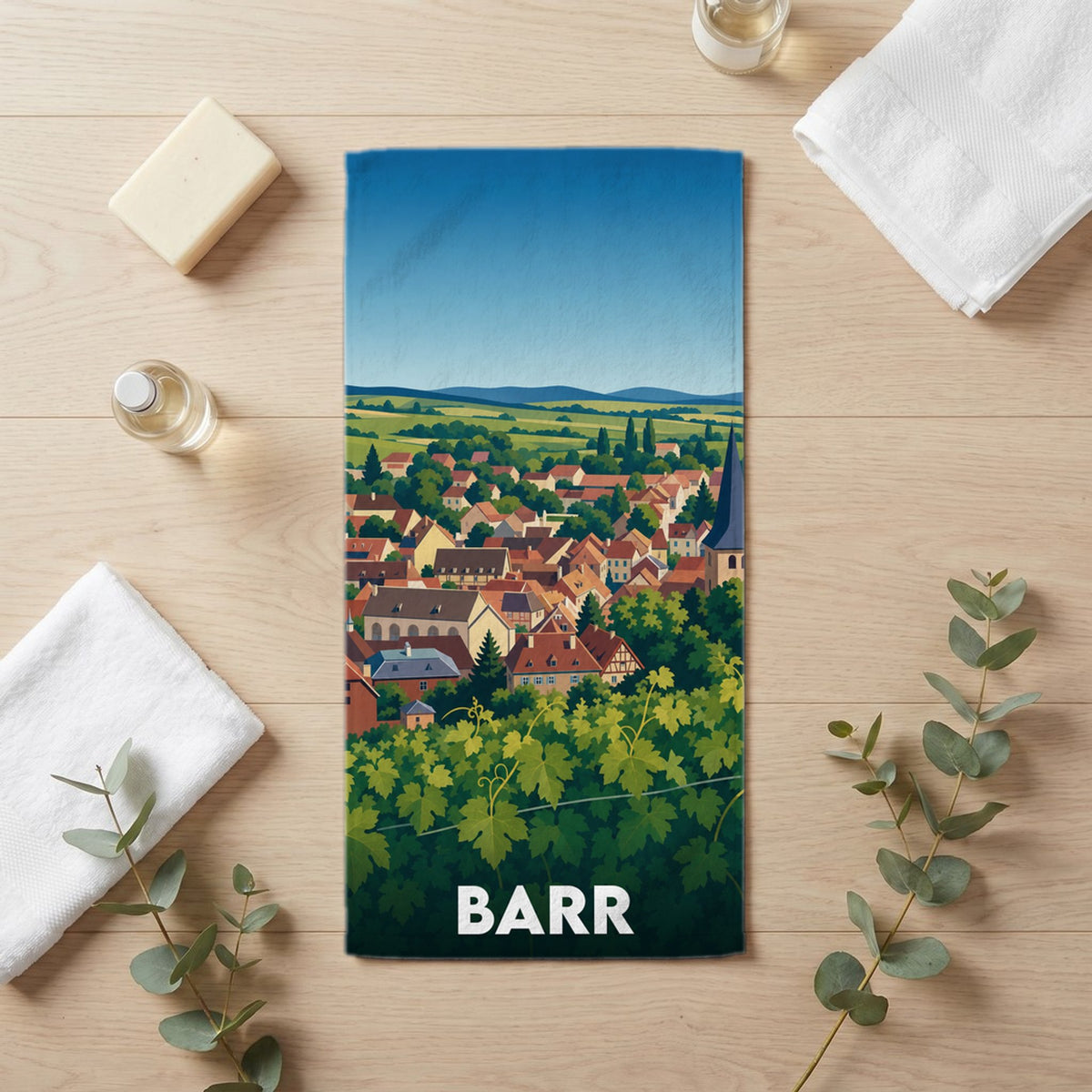 Serviette de bain 30 cm x 60 cm souvenir de Barr