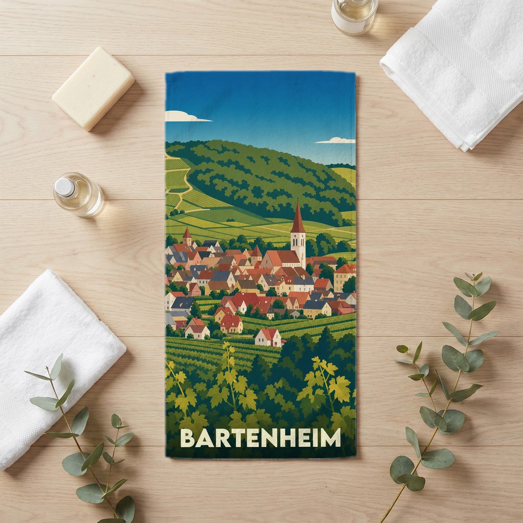 Serviette de bain 30 cm x 60 cm souvenir de Bartenheim