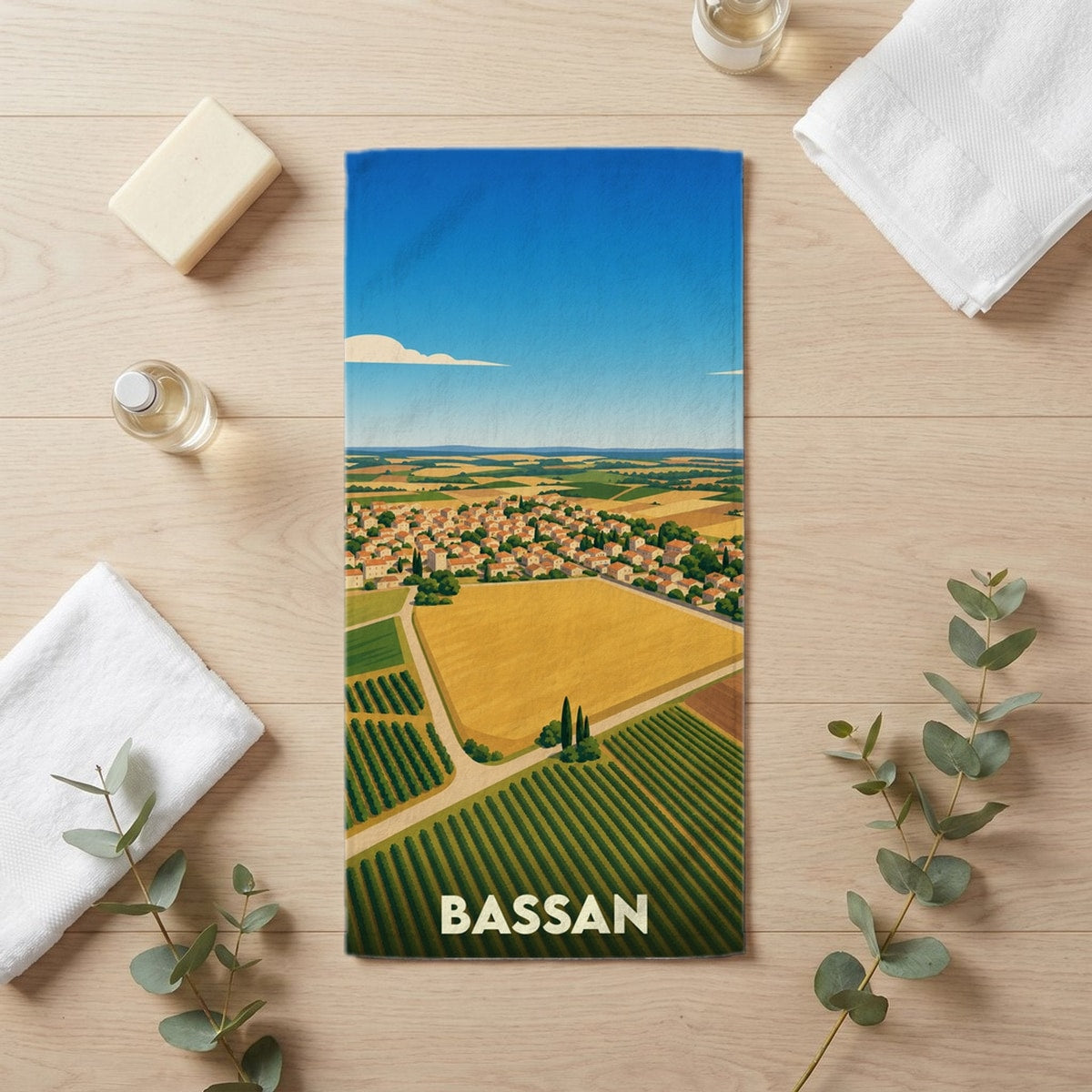 Serviette de bain 30 cm x 60 cm souvenir de Bassan