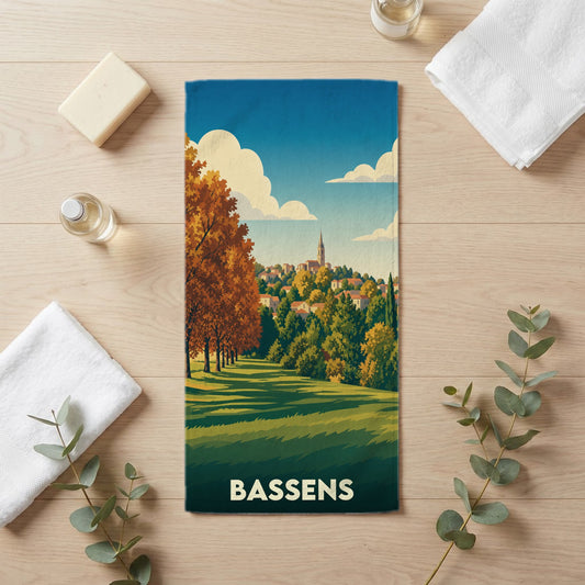 Serviette de bain 30 cm x 60 cm souvenir de Bassens