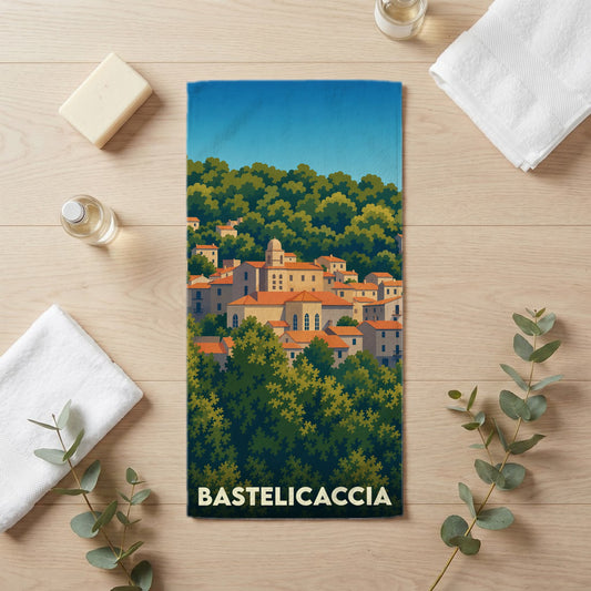 Serviette de bain 30 cm x 60 cm souvenir de Bastelicaccia