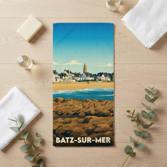 Serviette de bain 30 cm x 60 cm souvenir de Batz-sur-Mer