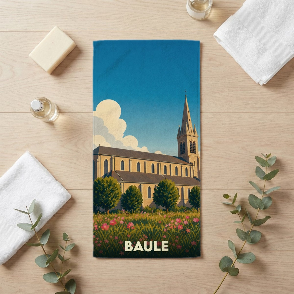 Serviette de bain 30 cm x 60 cm souvenir de Baule