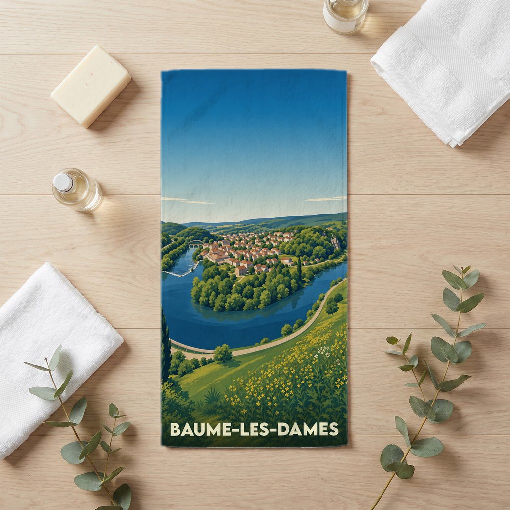 Serviette de bain 30 cm x 60 cm souvenir de Baume-les-Dames