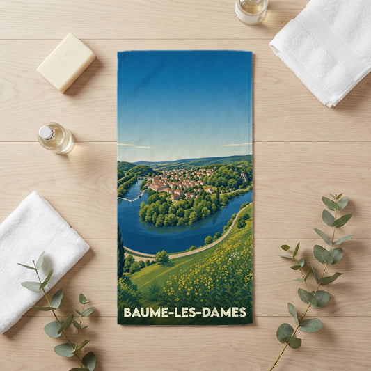 Serviette de bain 30 cm x 60 cm souvenir de Baume-les-Dames