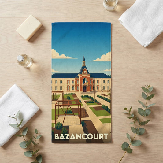 Serviette de bain 30 cm x 60 cm souvenir de Bazancourt