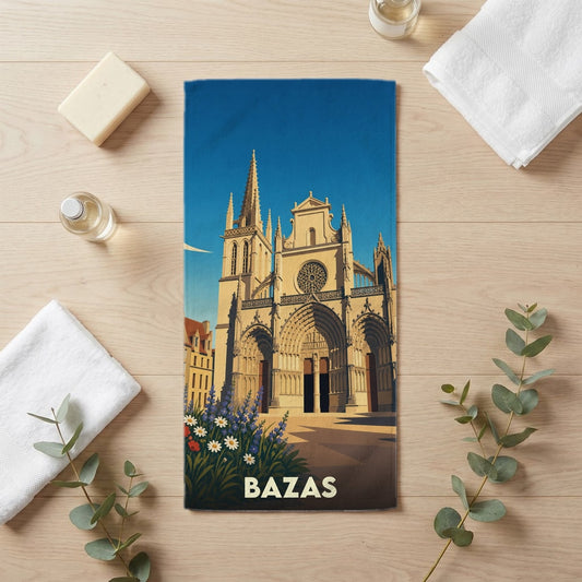 Serviette de bain 30 cm x 60 cm souvenir de Bazas