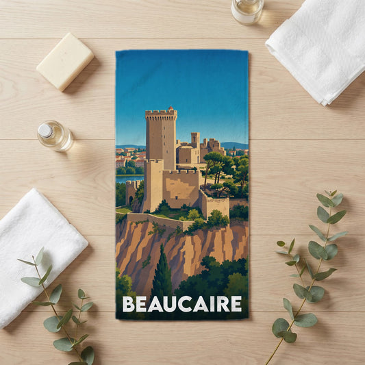 Serviette de bain 30 cm x 60 cm souvenir de Beaucaire