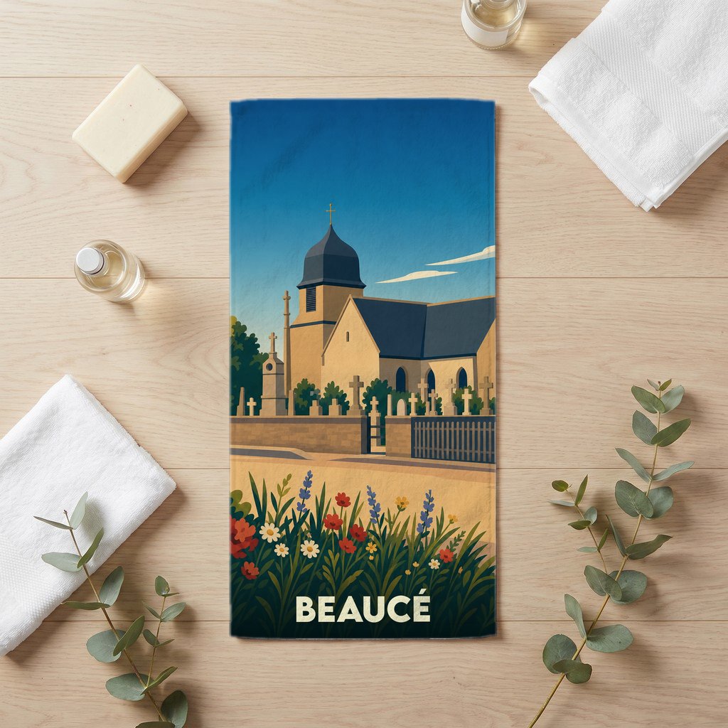 Serviette de bain 30 cm x 60 cm souvenir de Beaucé