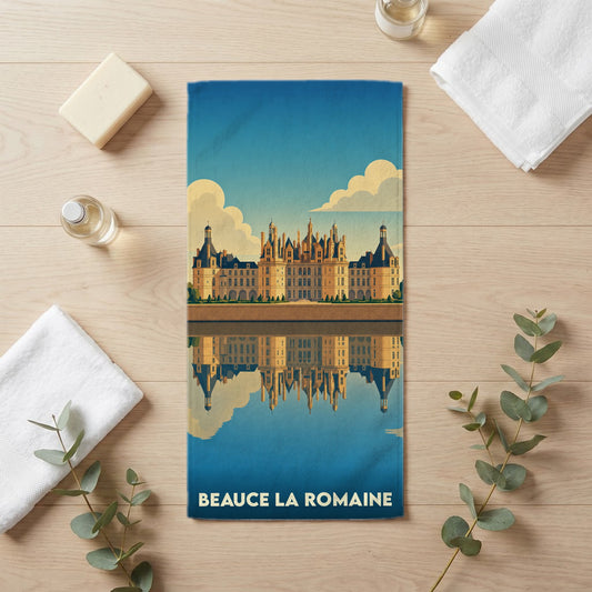 Serviette de bain 30 cm x 60 cm souvenir de Beauce la Romaine