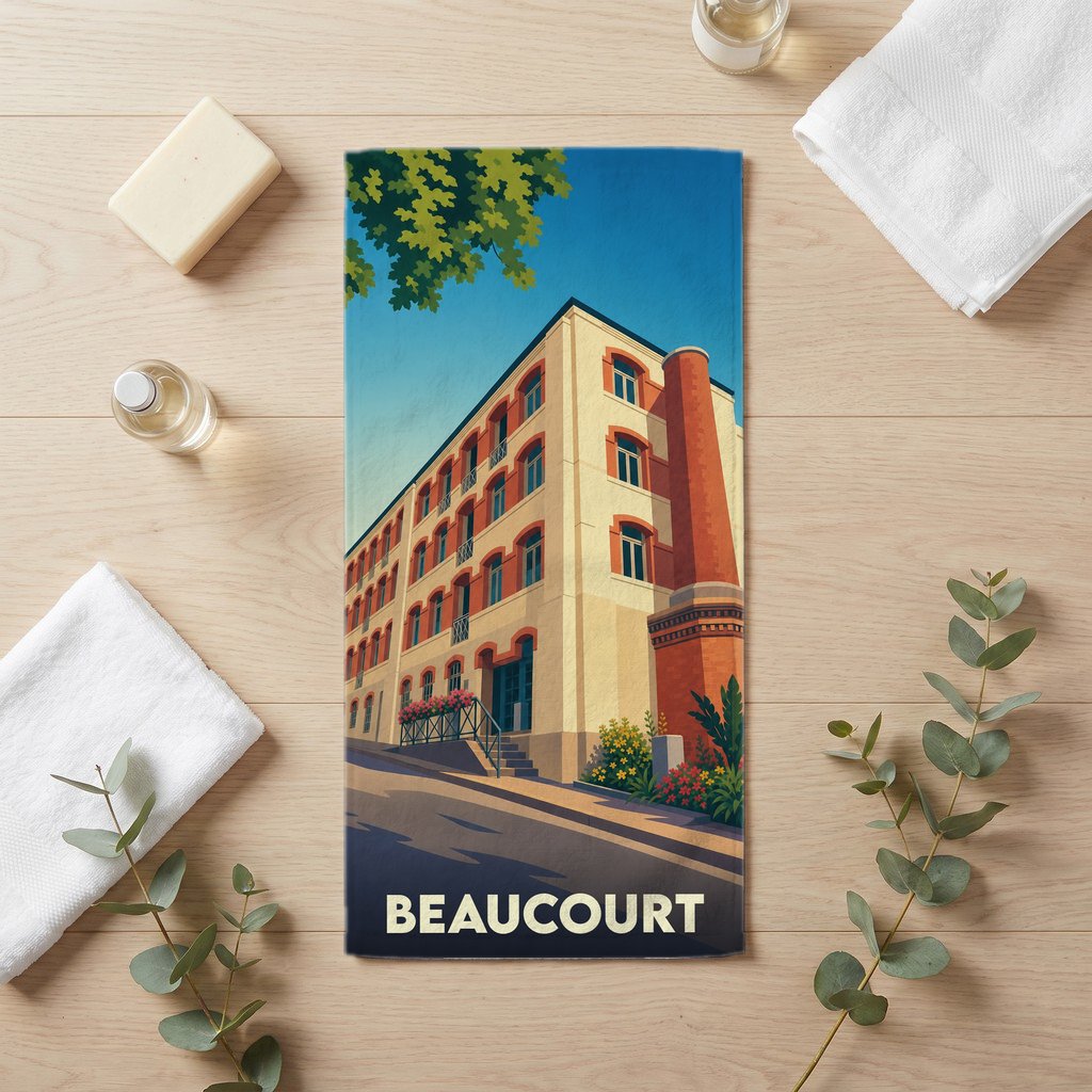 Serviette de bain 30 cm x 60 cm souvenir de Beaucourt