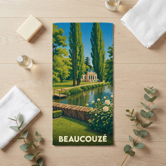 Serviette de bain 30 cm x 60 cm souvenir de Beaucouzé