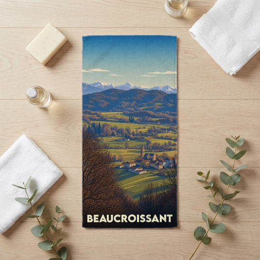 Serviette de bain 30 cm x 60 cm souvenir de Beaucroissant