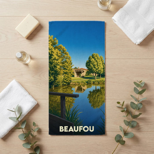 Serviette de bain 30 cm x 60 cm souvenir de Beaufou
