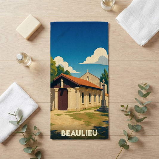Serviette de bain 30 cm x 60 cm souvenir de Beaulieu