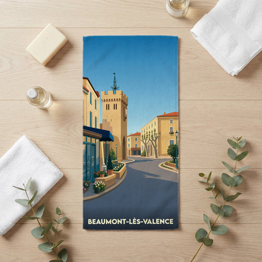 Serviette de bain 30 cm x 60 cm souvenir de Beaumont-lès-Valence
