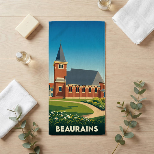Serviette de bain 30 cm x 60 cm souvenir de Beaurains