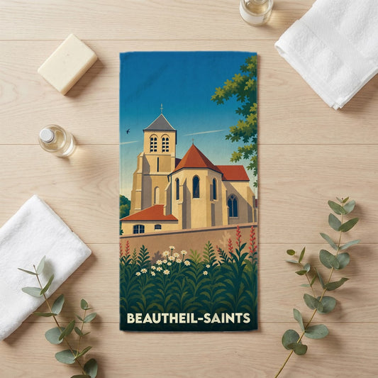 Serviette de bain 30 cm x 60 cm souvenir de Beautheil-Saints