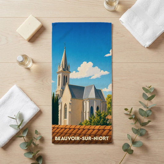 Serviette de bain 30 cm x 60 cm souvenir de Beauvoir-sur-Niort