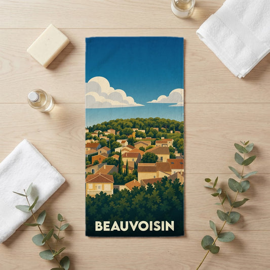 Serviette de bain 30 cm x 60 cm souvenir de Beauvoisin