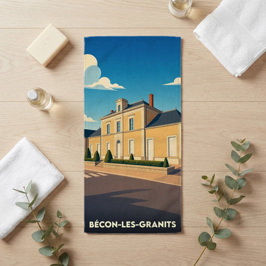 Serviette de bain 30 cm x 60 cm souvenir de Bécon-les-Granits