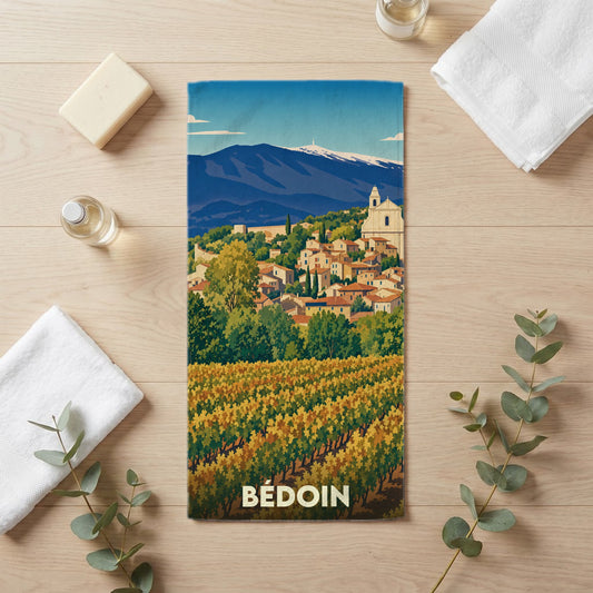 Serviette de bain 30 cm x 60 cm souvenir de Bédoin
