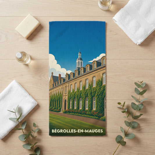 Serviette de bain 30 cm x 60 cm souvenir de Bégrolles-en-Mauges
