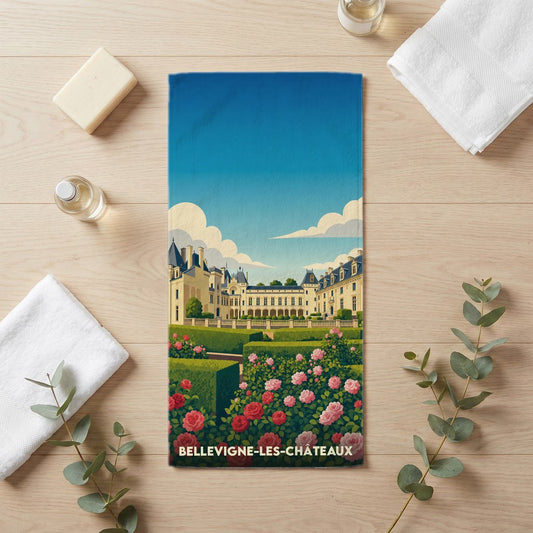 Serviette de bain 30 cm x 60 cm souvenir de Bellevigne-les-Châteaux