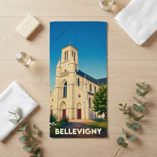 Serviette de bain 30 cm x 60 cm souvenir de Bellevigny